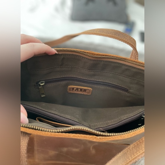 Large Leather Tote - S-Zone - Picture 3 of 3